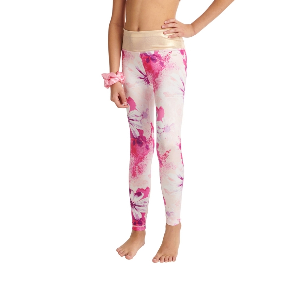 Justice Girls Floral Full Length Dance Leggings,